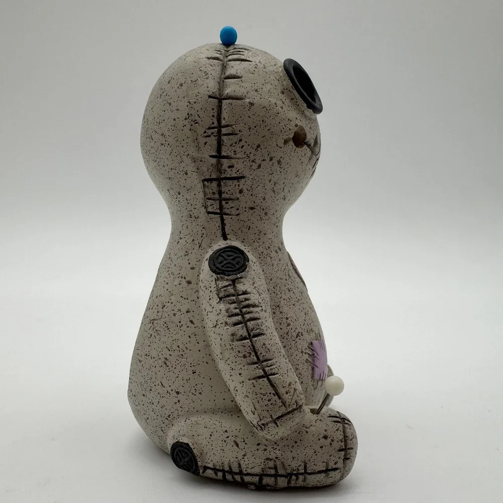 Voodoo Doll Ceramic Candle Holder‎ Halloween Gothic Decor Pin Cushion Figure
